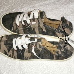 Camouflage Canvas Sneakers with White Laces